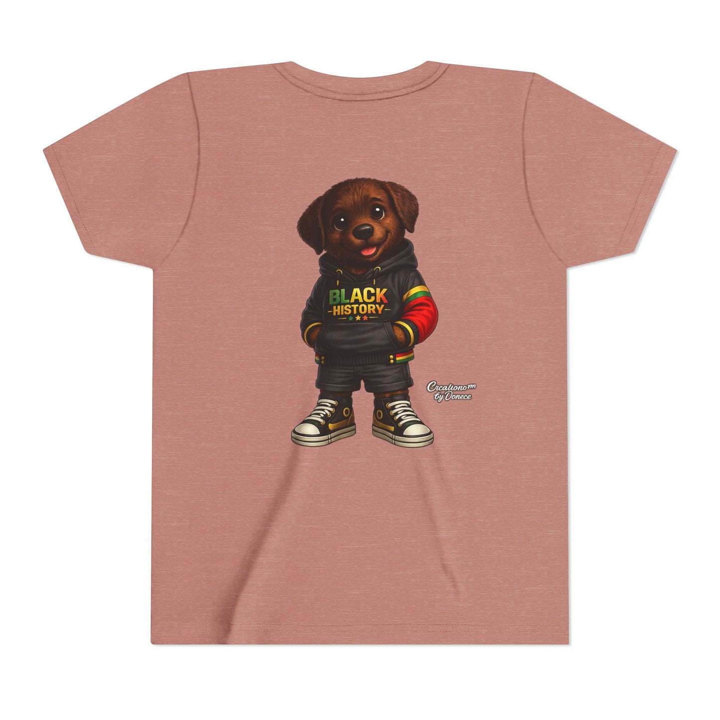 Youth Tee — Cute Puppy 'Black History' Graphic Shirt