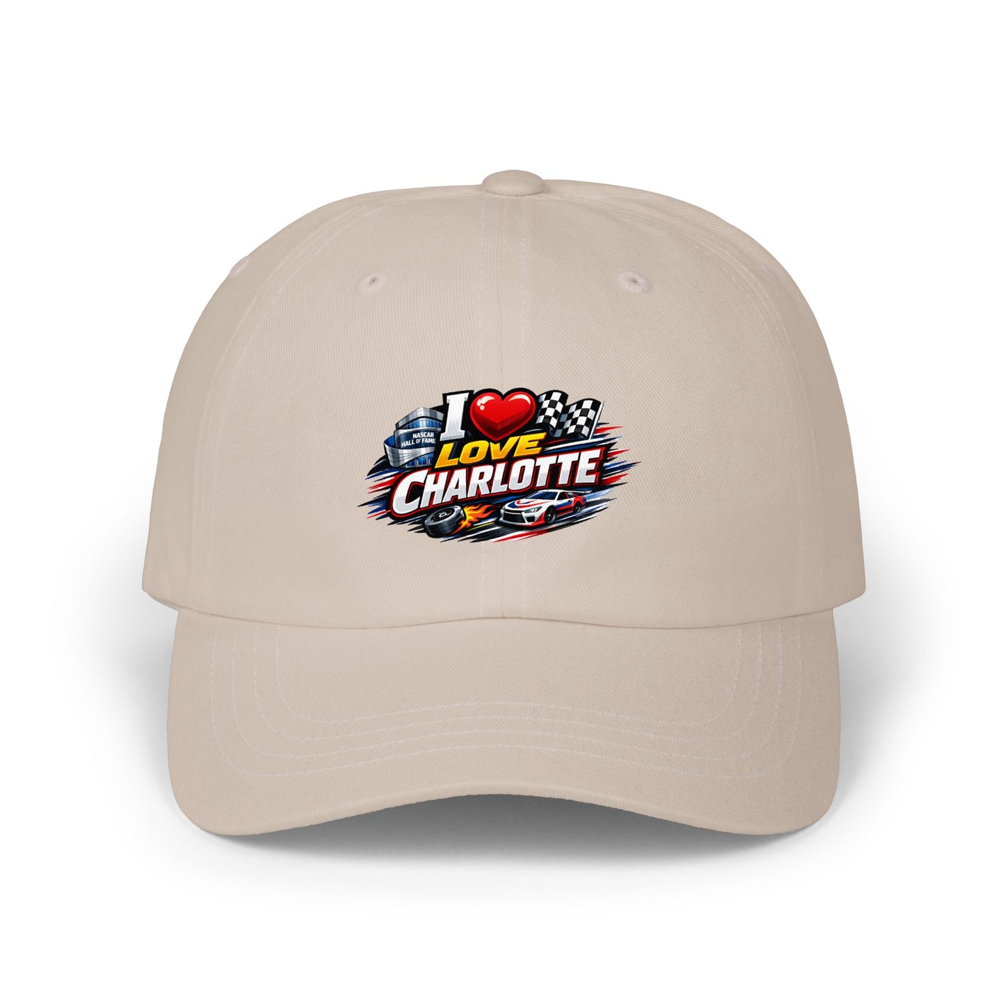 I Love Charlotte Dad Cap – Retro Racing Graphic Baseball Hat