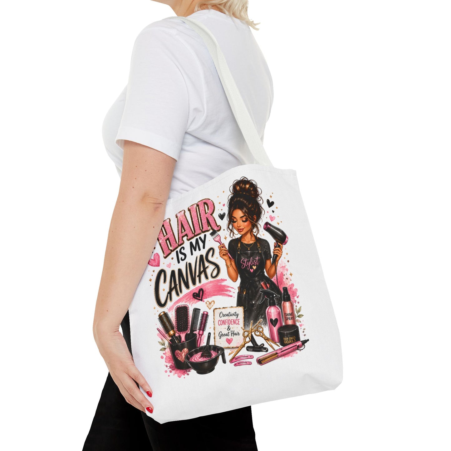 Hair Is My Canvas Tote Bag — Stylist Makeup Artist Cosmetic Accessories Tote