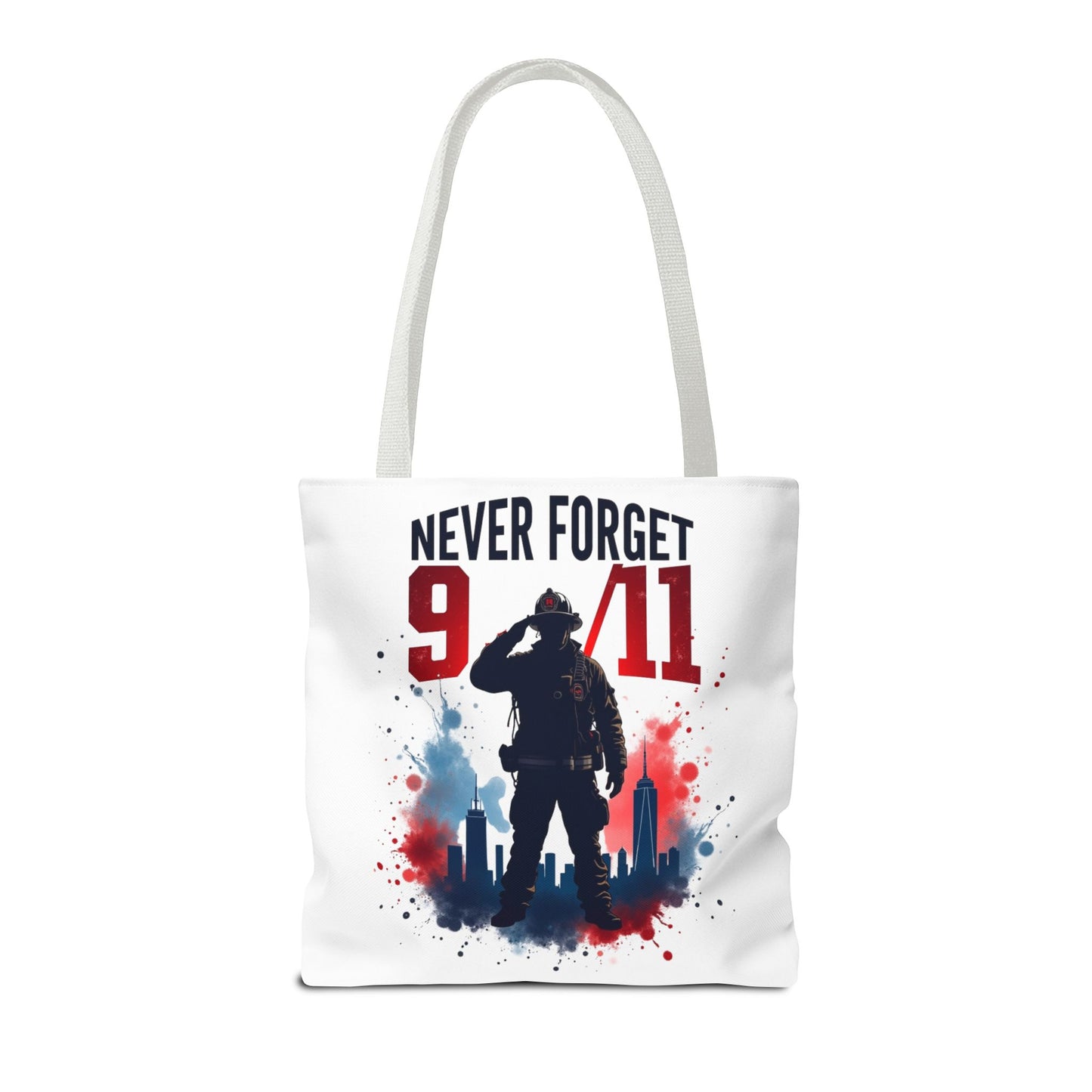 Never Forget 9/11 Tribute Tote Bag — Memorial Patriotic Canvas Carryall