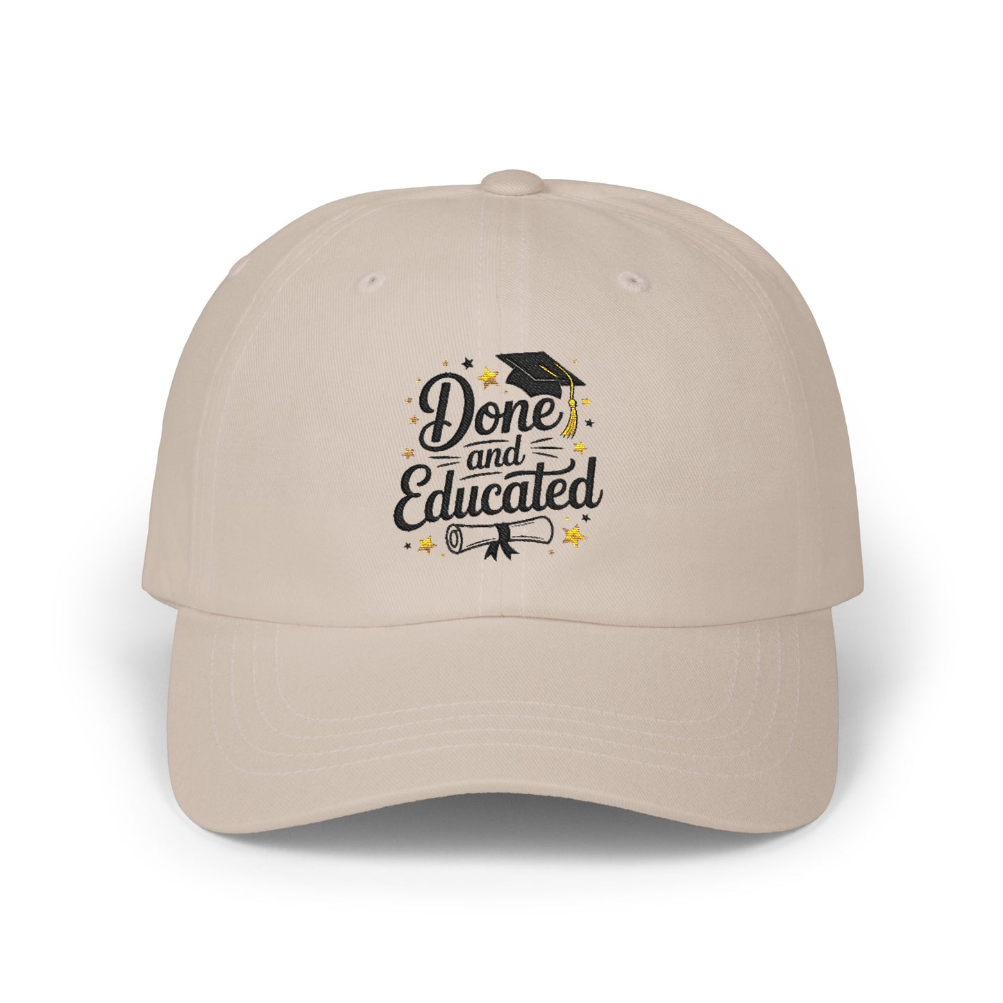 Graduation 'Done and Educated' Dad Cap – Classic Graduation Baseball Hat