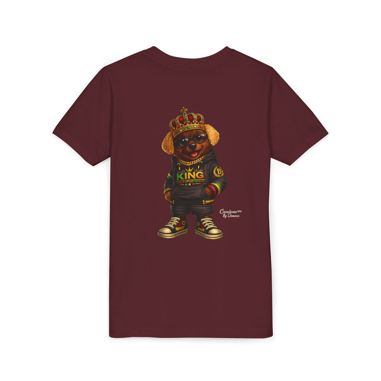 Youth Tee — 'Lil King' Crowned Bear Graphic Shirt