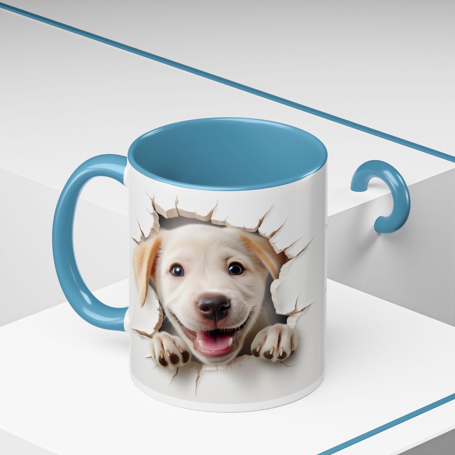Puppy Peek-A-Boo Accent Coffee Mug (11/15oz)