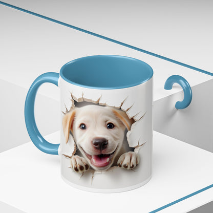 Puppy Peek-A-Boo Accent Coffee Mug (11/15oz)