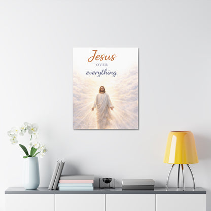 Jesus Over Everything Stretched Canvas — Religious Wall Art Christian Inspirational Decor