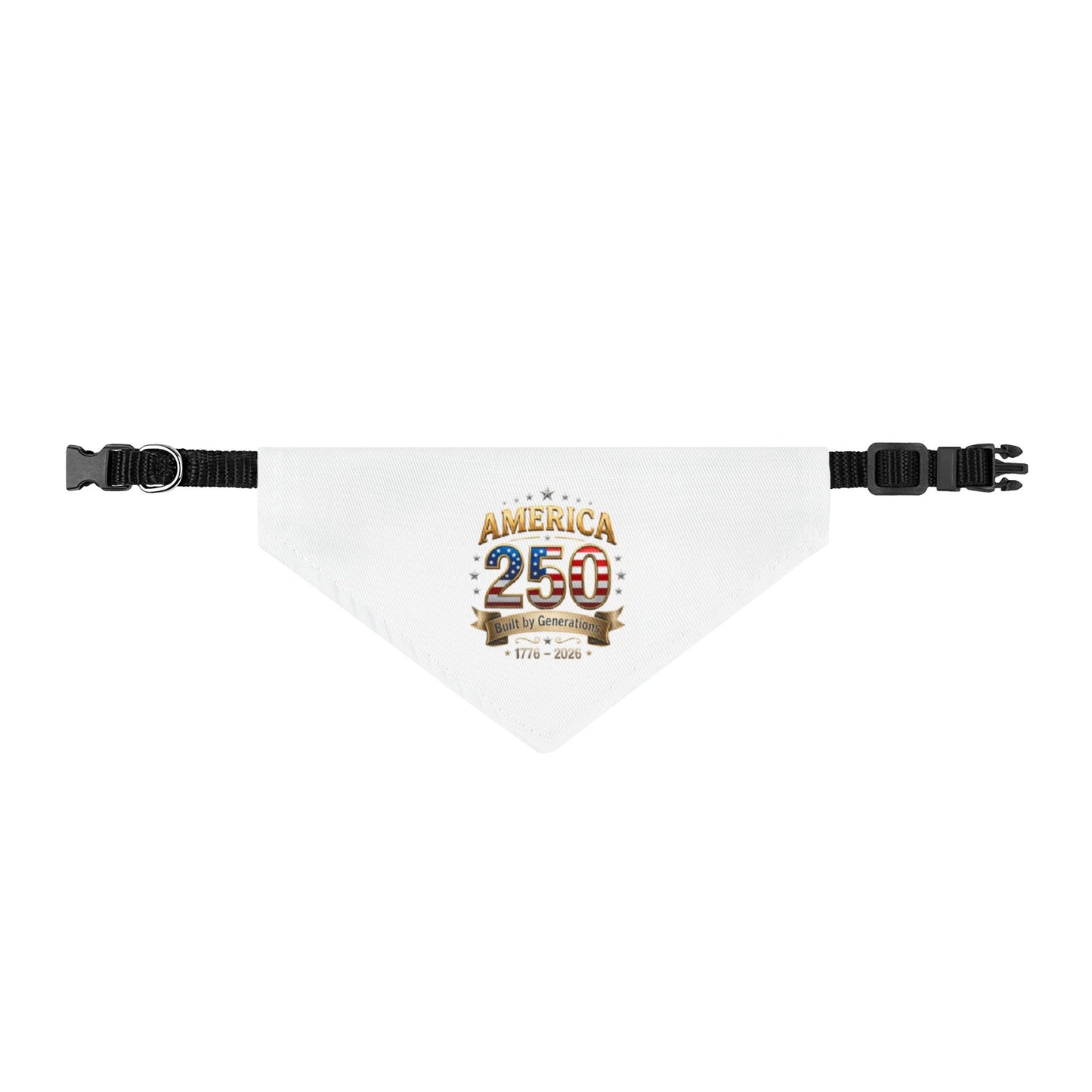 America 250 Clip-On Pet Bandana — Patriotic 250th Anniversary Dog Collar Accessory