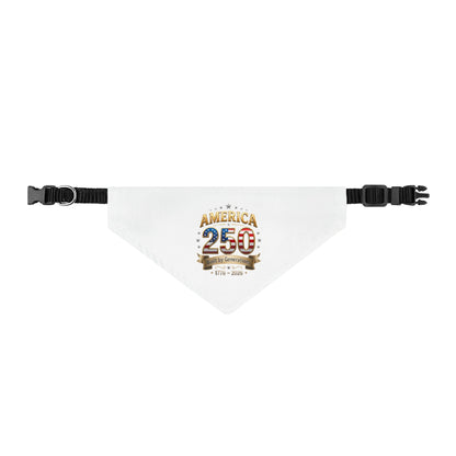 America 250 Clip-On Pet Bandana — Patriotic 250th Anniversary Dog Collar Accessory