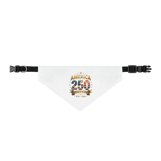 America 250 Clip-On Pet Bandana — Patriotic 250th Anniversary Dog Collar Accessory