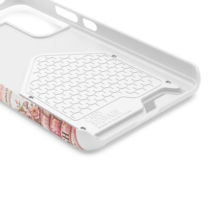 Christian Floral Phone Case with Card Holder — 'Jesus Saves' Inspirational Design