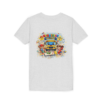Youth Tee — "Headstart All-Star" Cute School Bus & Characters Back-to-School Shirt