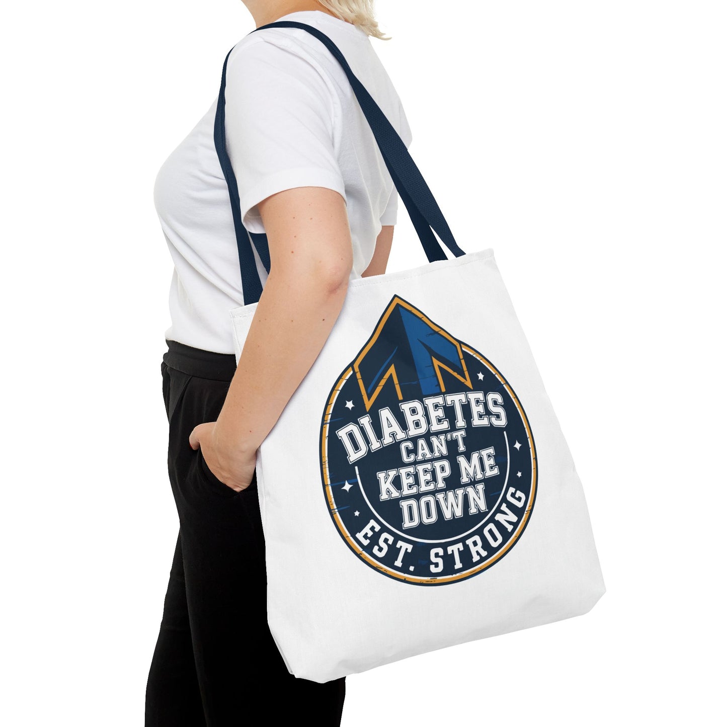 Diabetes Can't Keep Me Down Tote Bag — Inspirational Diabetes Awareness Shopper