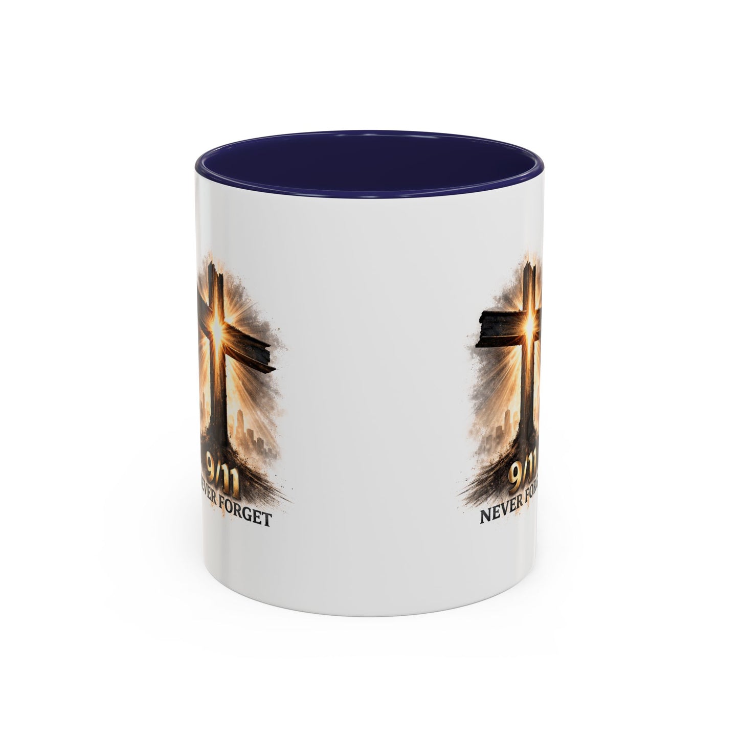 9/11 Never Forget Coffee Mug — Religious Memorial Accent Mug