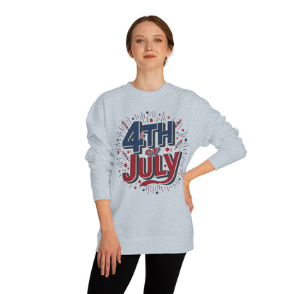 4th of July Crewneck Sweatshirt — Patriotic Fireworks Graphic