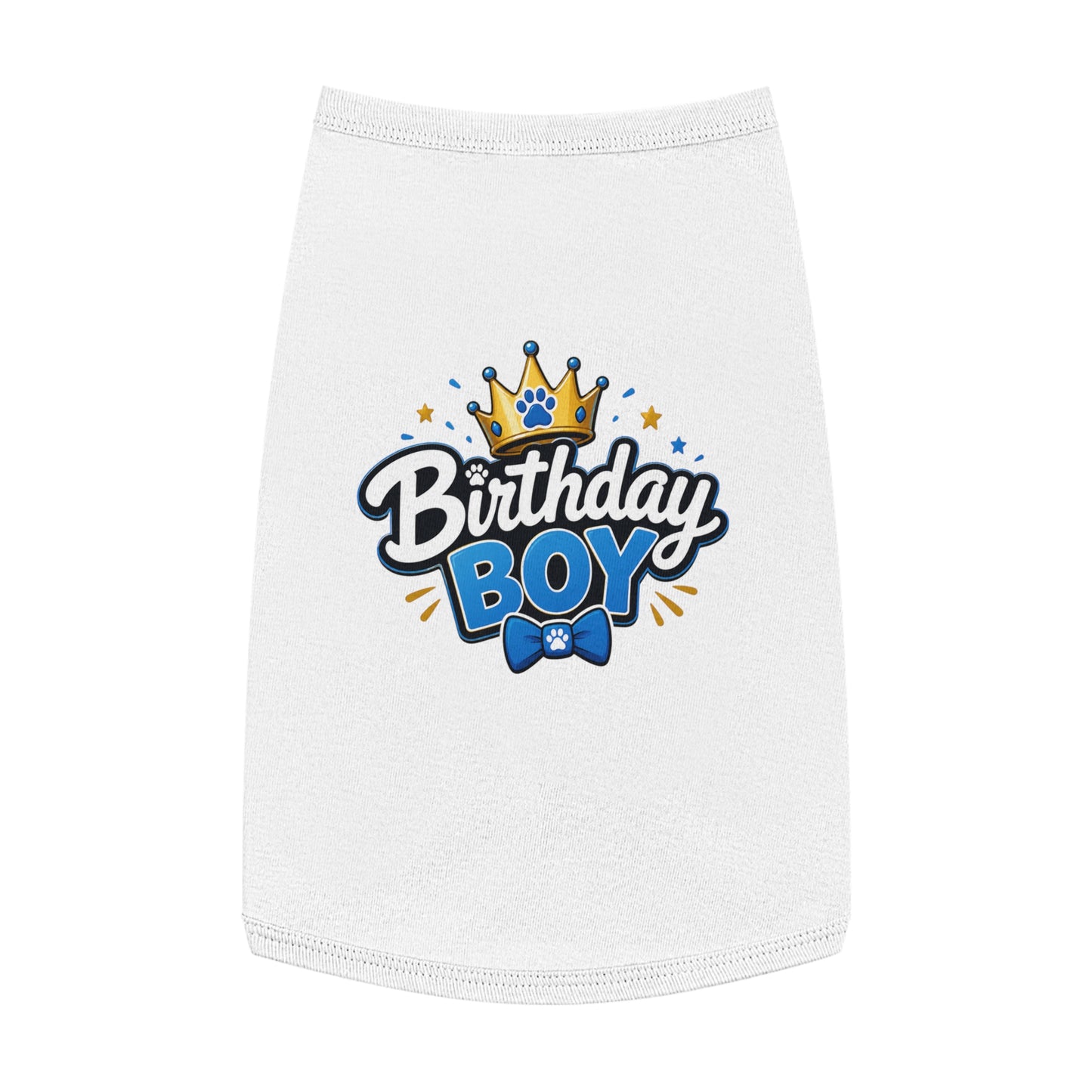 Birthday Boy Pet Tank Top — Cute Crown & Paw Design
