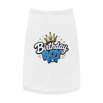 Birthday Boy Pet Tank Top — Cute Crown & Paw Design