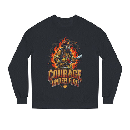 Firefighter Crewneck Sweatshirt — "Courage Under Fire" Graphic
