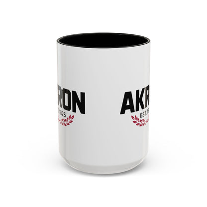 Akron Est. 1825 Accent Coffee Mug — Vintage City Pride Ceramic Mug
