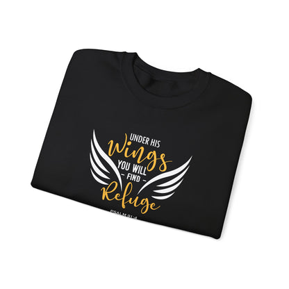 Under His Wings You Will -find Refuge Psalm 91:4 Sweatshirt