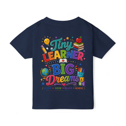 Toddler T‑Shirt — “Tiny Learner Big Dreams” Colorful Back‑to‑School Tee
