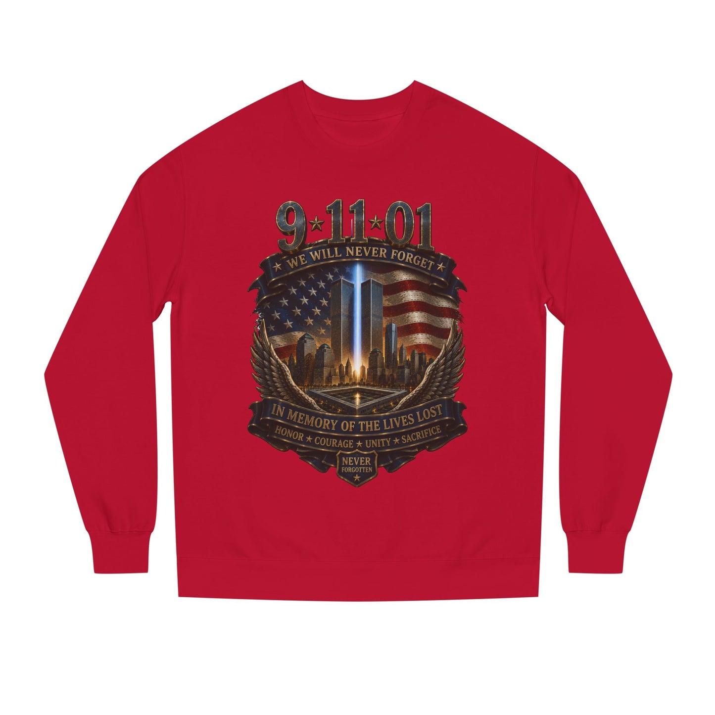 9/11 Never Forget Memorial Sweatshirt – In Memory of the Lives Lost