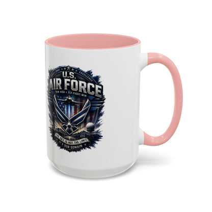U.S. Air Force Accent Coffee Mug — Military Emblem 11/15oz