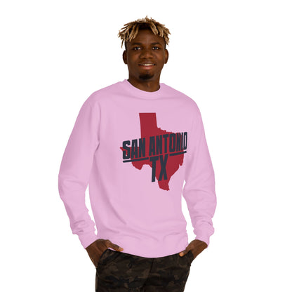 San Antonio TX State Outline Sweatshirt – Texas Pride Crewneck