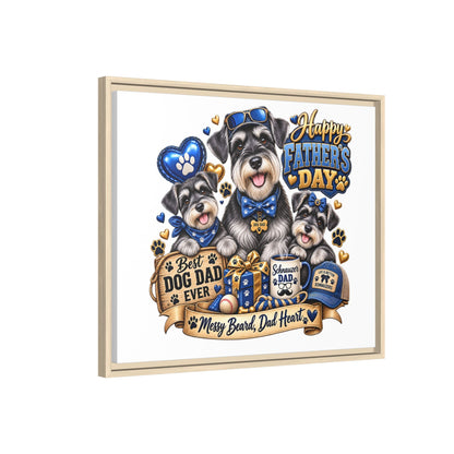 Happy Father's Day Schnauzer Canvas – Best Dog Dad Ever Framed Wall Art