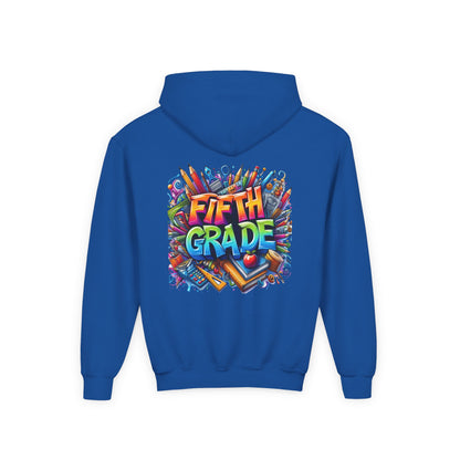 Fifth Grade Kids Hoodie - Colorful School Supplies Back-to-School Sweatshirt