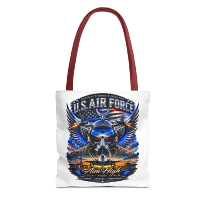 U.S. Air Force Aviator Tote Bag – 'Aim High' Military Pilot Design