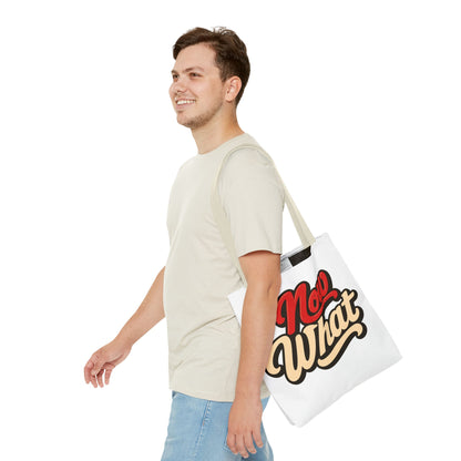 Now What Tote Bag — Retro Script Graphic Tote for Everyday Use