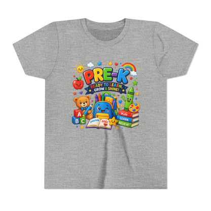 Pre-K Ready To Learn Kids T-Shirt — Colorful Preschool Back-to-School Tee