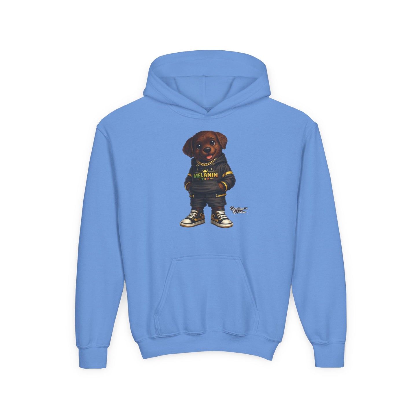 Youth Melanin Pup Hoodie – Cute Rottweiler Cartoon Sweatshirt