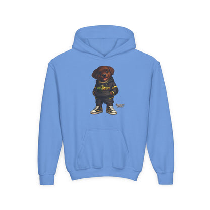 Youth Melanin Pup Hoodie – Cute Rottweiler Cartoon Sweatshirt