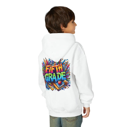Fifth Grade Kids Hoodie - Colorful School Supplies Back-to-School Sweatshirt