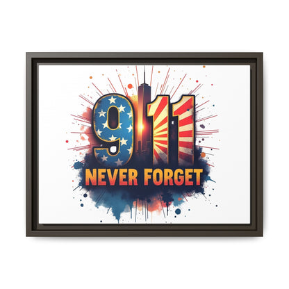 Framed Canvas Wall Art — “9·11 Never Forget” Memorial Print