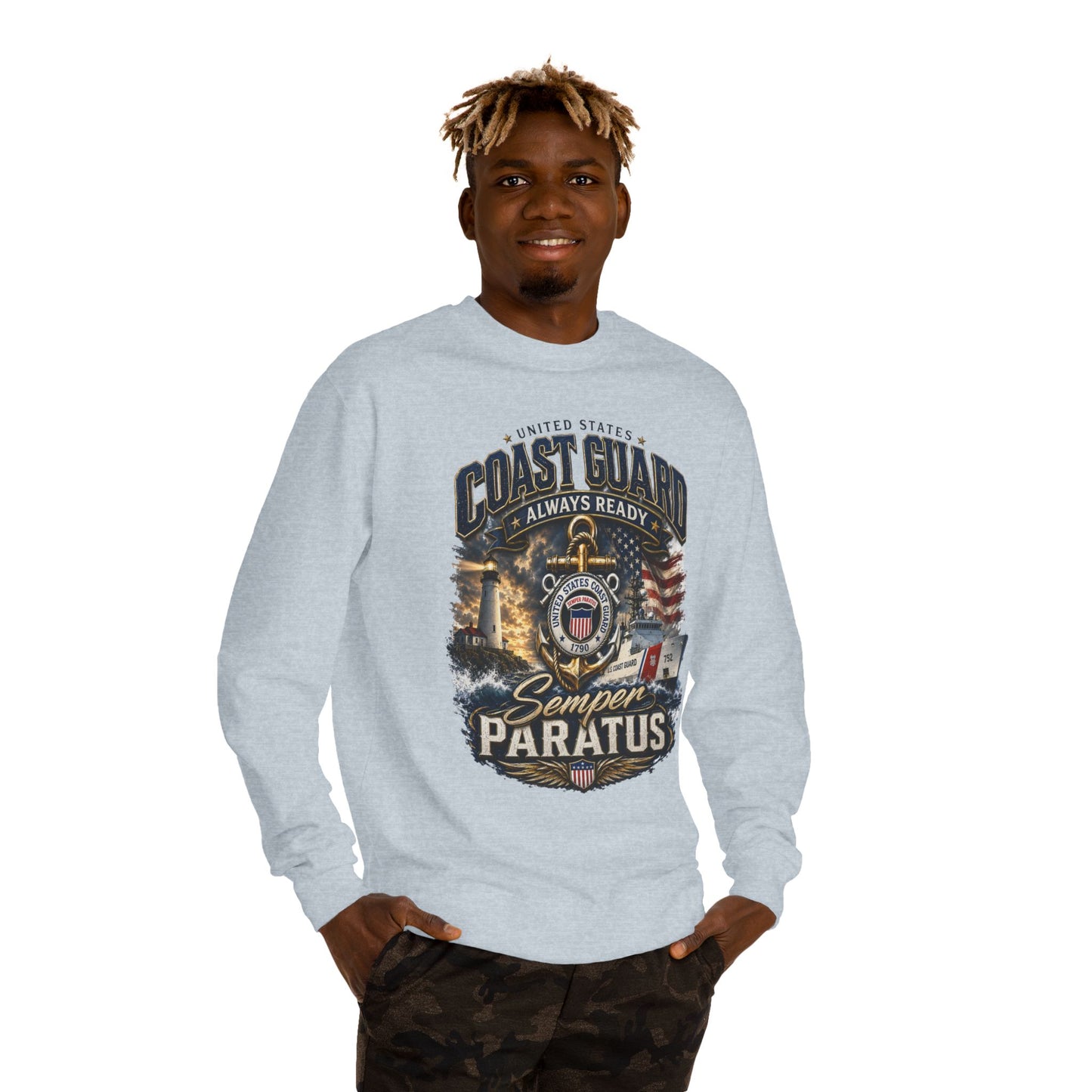 Coast Guard Semper Paratus Sweatshirt — USCG Always Ready Veteran Crewneck