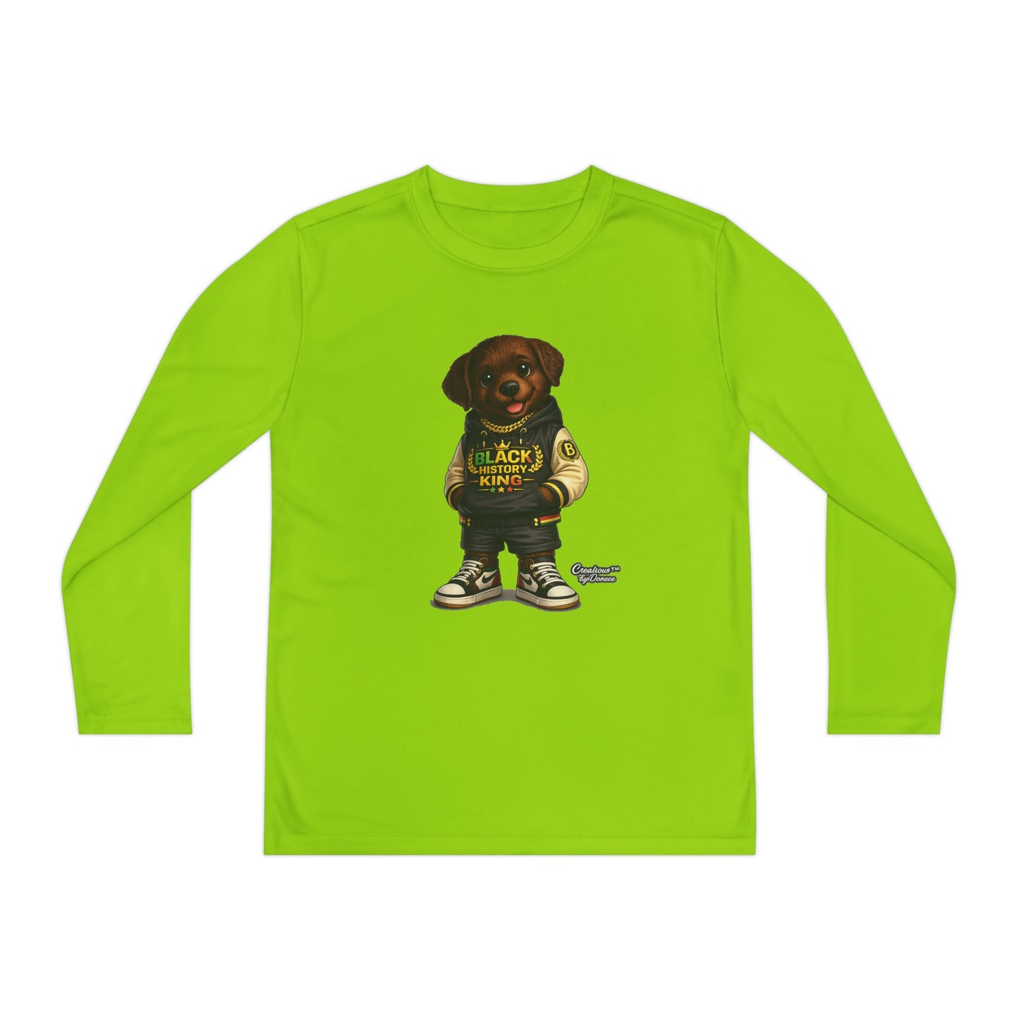 Youth Long Sleeve Tee — 'Lil Black Lab' Cute Puppy Graphic Shirt
