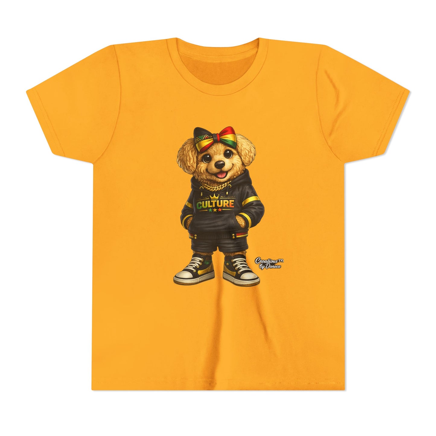 Youth Tee — Cute Rasta Bear "Culture" Graphic Kids T-Shirt