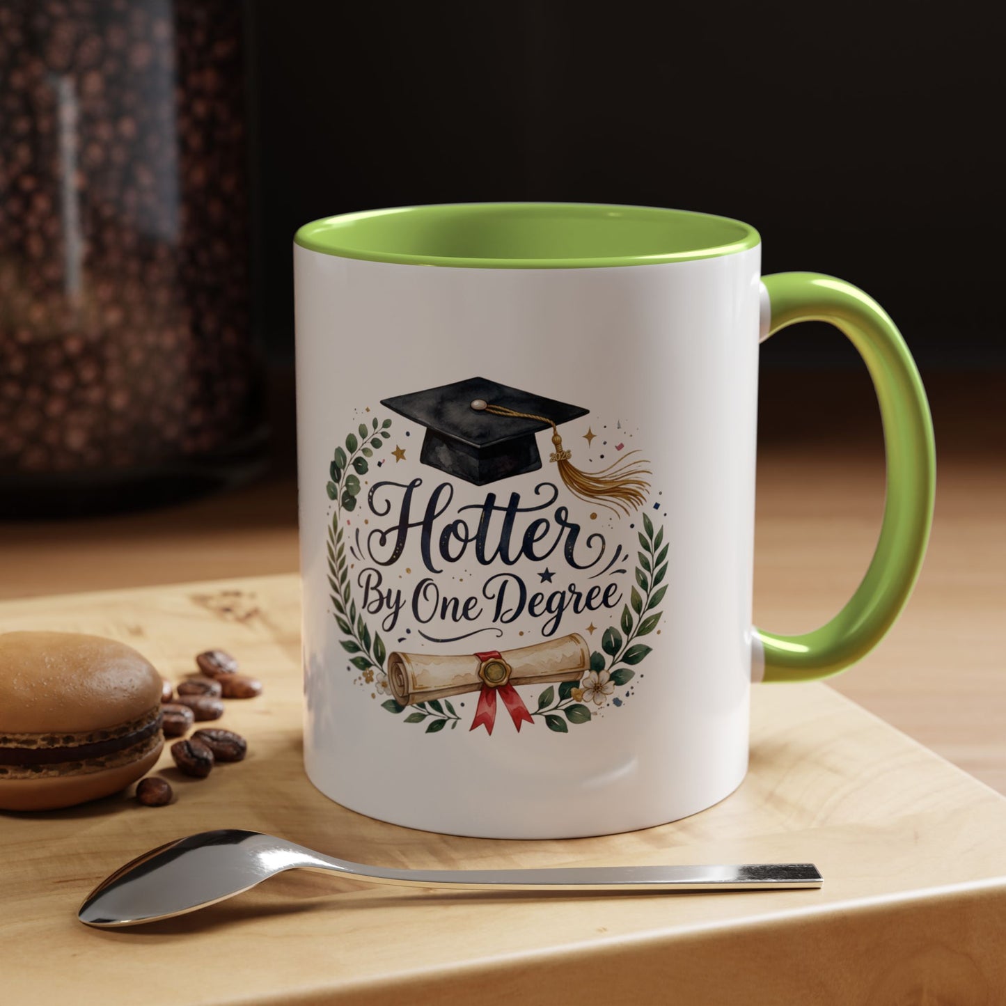 Hotter By One Degree Graduation Coffee Mug – Graduation Cap & Diploma Gift (11/15oz)
