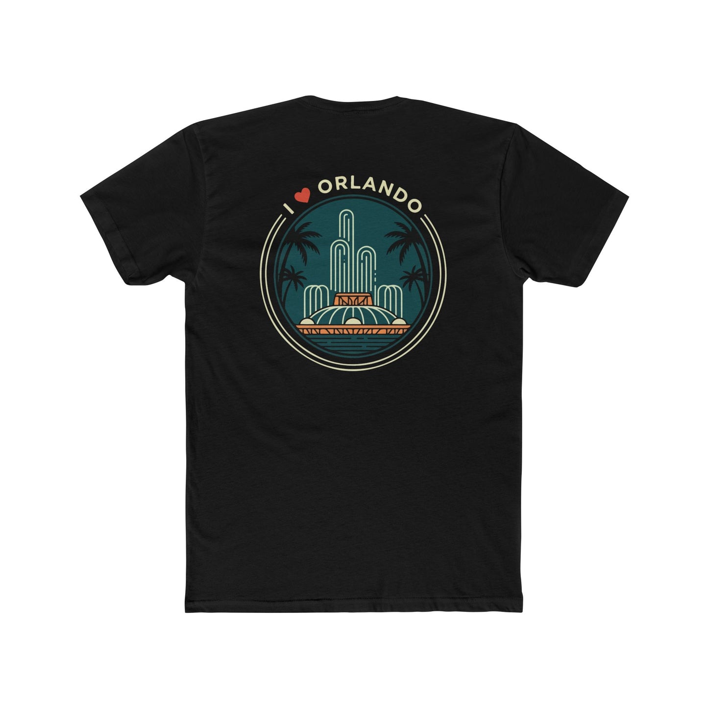 Orlando Fountain Retro Graphic Tee — I  Orlando Travel T‑Shirt