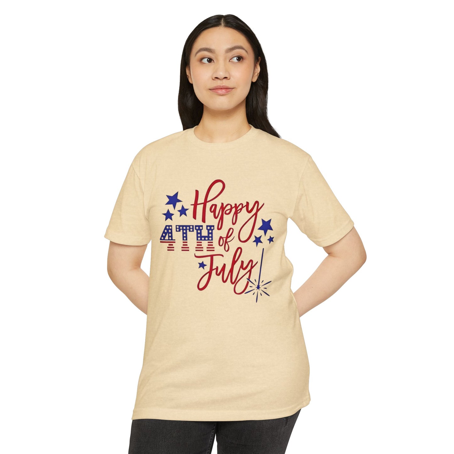 Happy 4th of July T‑Shirt — Patriotic Stars & Fireworks Tee