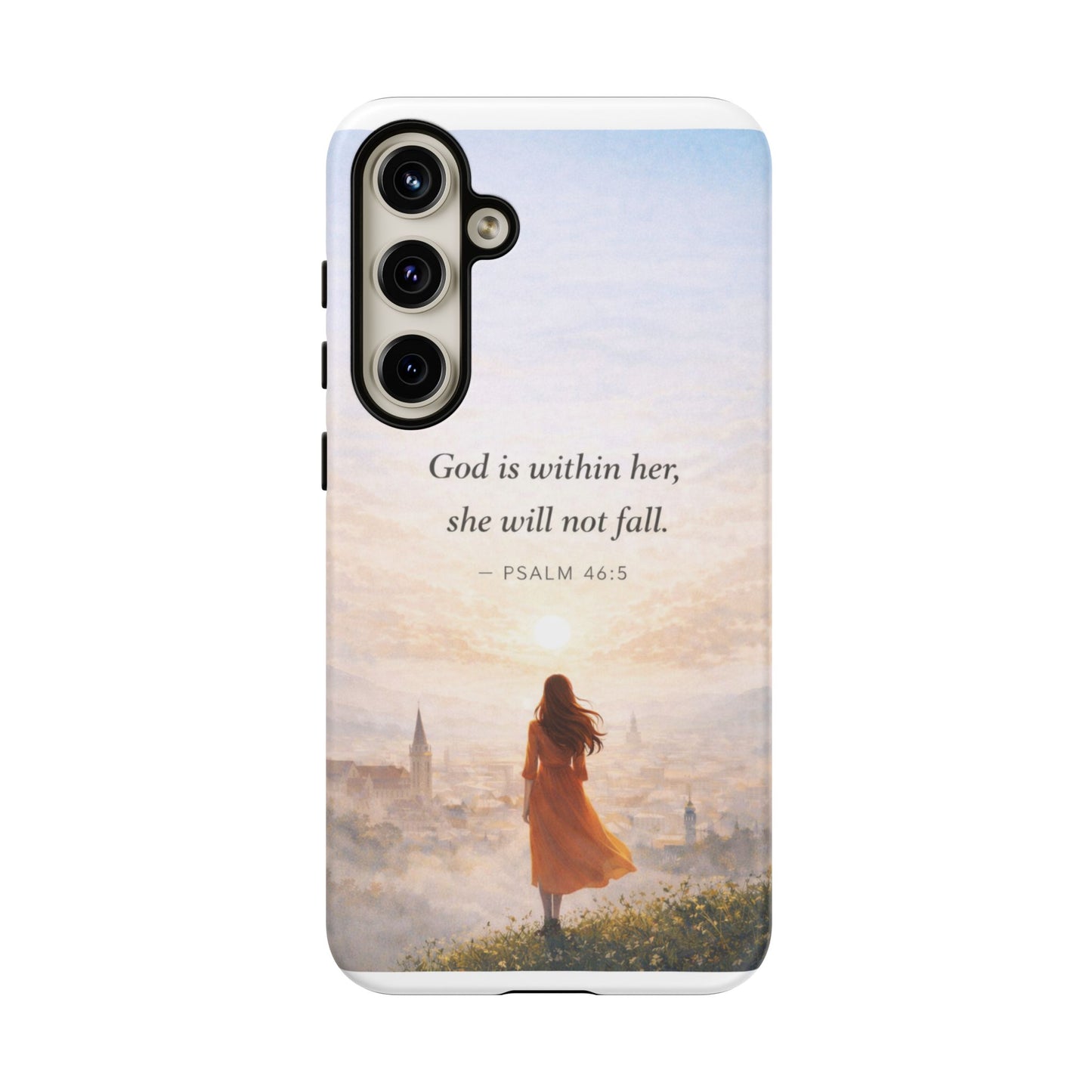 Inspirational Psalm 46:5 Phone Case — 'God is within her, she will not fall' Christian Phone Cover