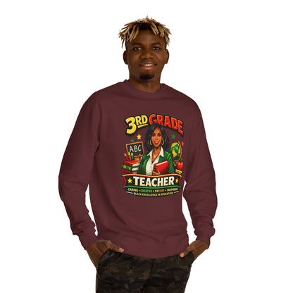 3rd Grade Teacher Sweatshirt – Inspiring Black Excellence Teacher Gift