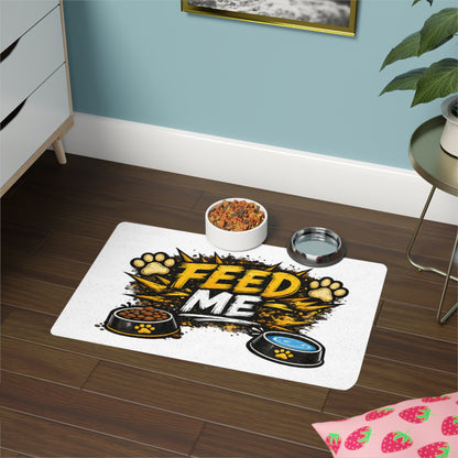 Feed Me Pet Food Mat — 12x18 Waterproof Food & Water Bowl Placemat