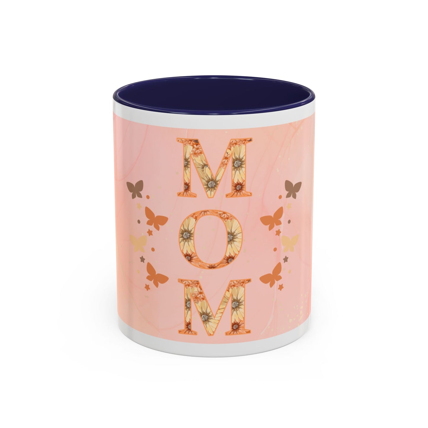 Mom Floral Accent Coffee Mug – Pink Butterfly Mother's Day Gift (11/15oz)
