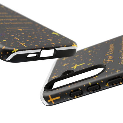 Phone Case — "For I Know" Jeremiah 29:11 Gold Cross Christian Tough Case