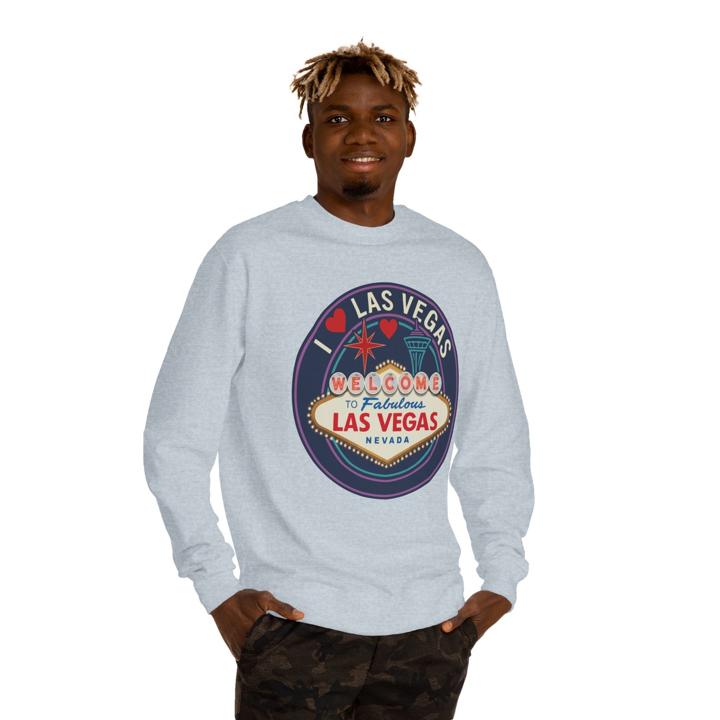 Las Vegas Welcome Sign Sweatshirt – Retro "I  Las Vegas" Crewneck