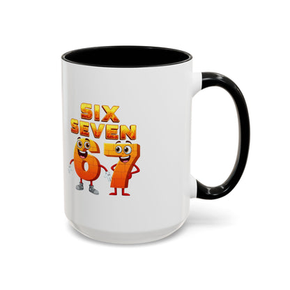 Six Seven Cartoon Number Coffee Mug - Fun Math Teacher Gift (11/15oz)