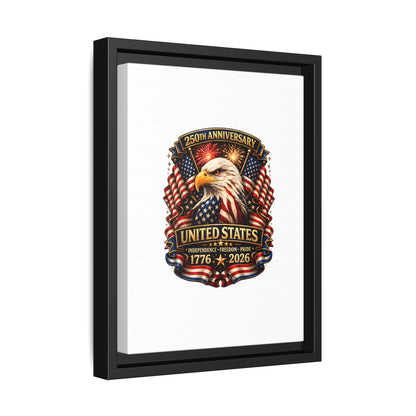 Patriotic Eagle 250th Anniversary Framed Canvas Print — United States 1776–2026