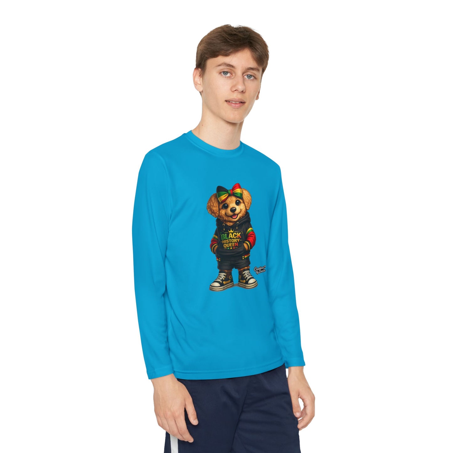 Youth Long Sleeve Tee — Rasta Bear 'Black History' Graphic